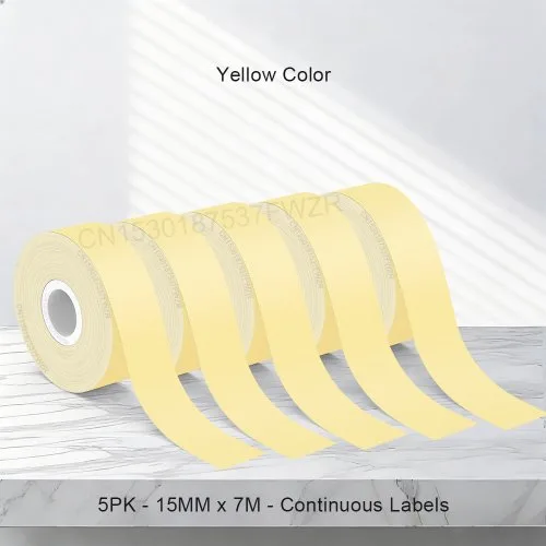5PK geel 15mmx7m