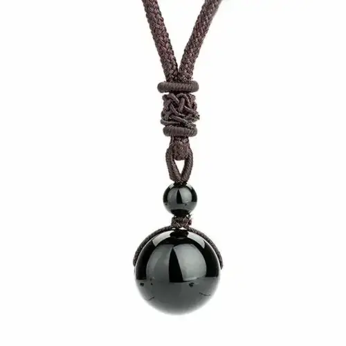 Image de Collier Obsidienne & Œil de Tigre - Amulette de Chance