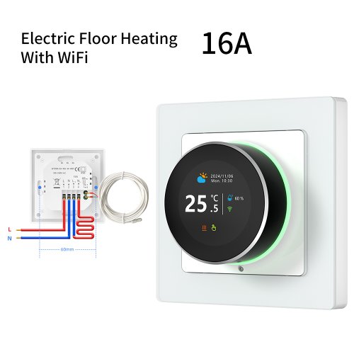Afbeelding van Slimme Wi-Fi Thermostaat met Tuya Technologie voor Water- en Gasboiler – Geïntegreerd met Alexa en Google Home voor Eenvoudige Temperatuurregeling