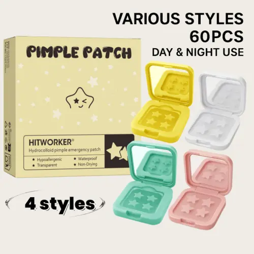 Image de Patchs Anti-Acné Étoiles - 60 Pièces Colorés