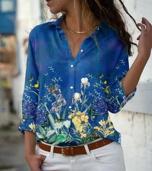 Image de Chemise Femme Élégante à Manches Longues