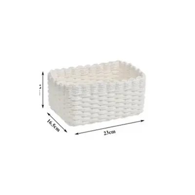 Image de Panier de Rangement Rond en Papier Tressé - Déco Élégante & Pratique