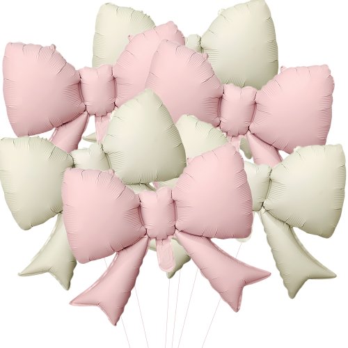 Immagine di 6 pezzi Baby Pink Bow Balloon Papillon Palloncino rosa Mini fiocco Palloncino Matrimonio Sposa Doccia Ragazza Regalo Decorazione palloncino
