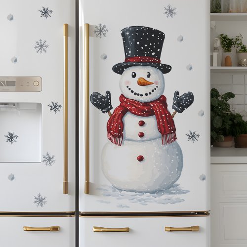 Imagen de Navidad muñeco de nieve copo de nieve pegatinas de pared nevera decoración de Año Nuevo Mural habitación de dibujos animados embellecer decoración del hogar calcomanías autoadhesivas