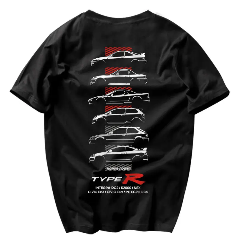 Zdjęcie Męska i damska koszulka Honda JMD Culture z krótkim rękawem – Honda Faith, Typer Modified Car, NSX, Civic DC2, Red Head Culture, S2000, Fit – stylowa odzież motoryzacyjna dla fanów japońskich samochodów