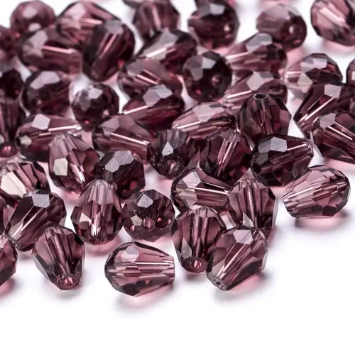 Image de Perles de Verre Facettées 6x8mm - Cristal AB