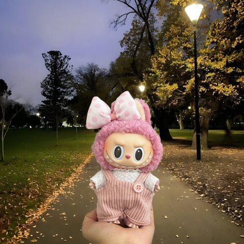 Image of For 15/17cm Labubu V1 V2 Doll Clothing Fashion Hoodie and Pants Set Korean Idol Trendy DIY Doll Clothing Accessories Toy Gift