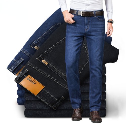 Afbeelding van Katoen Jeans Denim Broek Merk Klassieke Kleding Overalls Rechte Broek voor Mannen Zwart Oversize Grote Maat 35 40 42 44 46