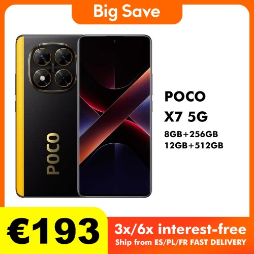 Imagen de Poco X7 5G Smartphone con Cargador UE - 8GB/256GB y 12GB/512GB, NFC, Versión Global, Alta Velocidad y Cámara Avanzada