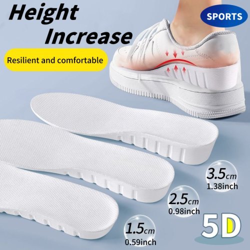 Afbeelding van Onzichtbare Inlegzolen voor Mannen en Vrouwen met Hoogtevermeerdering van 1,5 tot 3,5 cm – Comfortabele, Ademende en Schokabsorberende Voetverzorging
