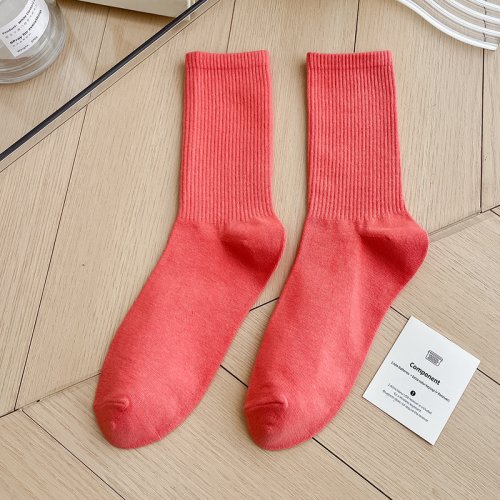 Imagen de 1 par Ins moda 40 colores algodón peinado monopatín mujeres hombres calcetines Unisex elástico suave 4 estaciones ajuste básico calcetín diario