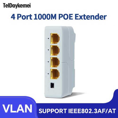 Bild von POE-Verlängerung mit 4 Ports – Gigabit Switch & Repeater für IP-Kamera & NVR
