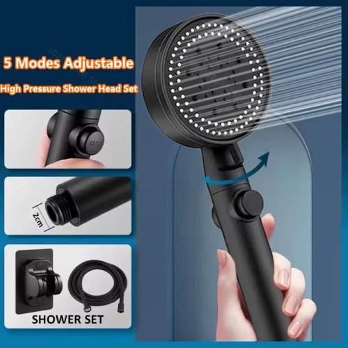 Imagen de Cabezal de Ducha con 5 Modos Ajustables - Alta Presión
