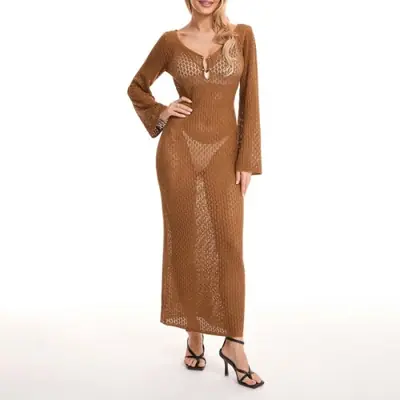 Image de Robe de plage longue sexy à décolleté plongeant