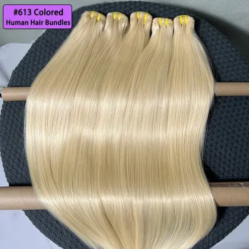 Image de Extensions Cheveux Humains Blond Vierge - Double Trame 100% Naturel