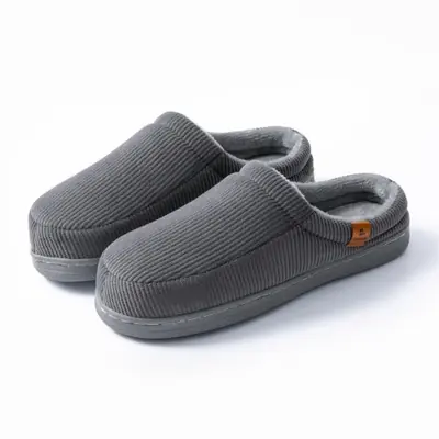 Image de Pantoufles Homme Hiver - Confort & Chaleur en Velours Côtelé
