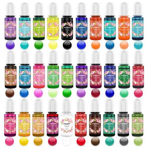 Zdjęcie Pigment do żywicy epoksydowej – 30 kolorów płynnej żywicy UV, barwnik przezroczysty do tworzenia biżuterii DIY i dekoracji artystycznych