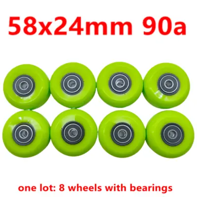 Image de Roues de Patin Aggressif 58-59mm - Vert - Lot de 8