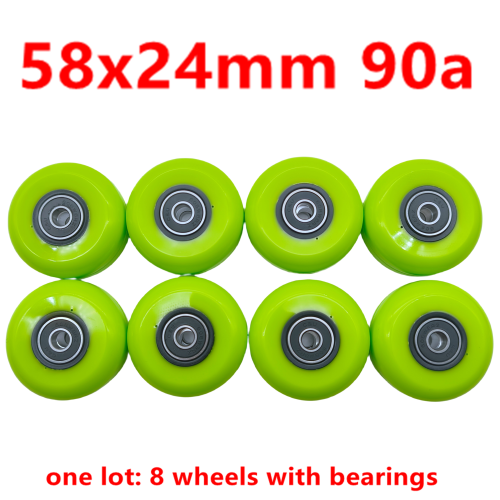 Immagine di Ruota da skate aggressiva 58x24mm 90A 58mm 59x24mm 92a 8 ruote/lotto colore verde