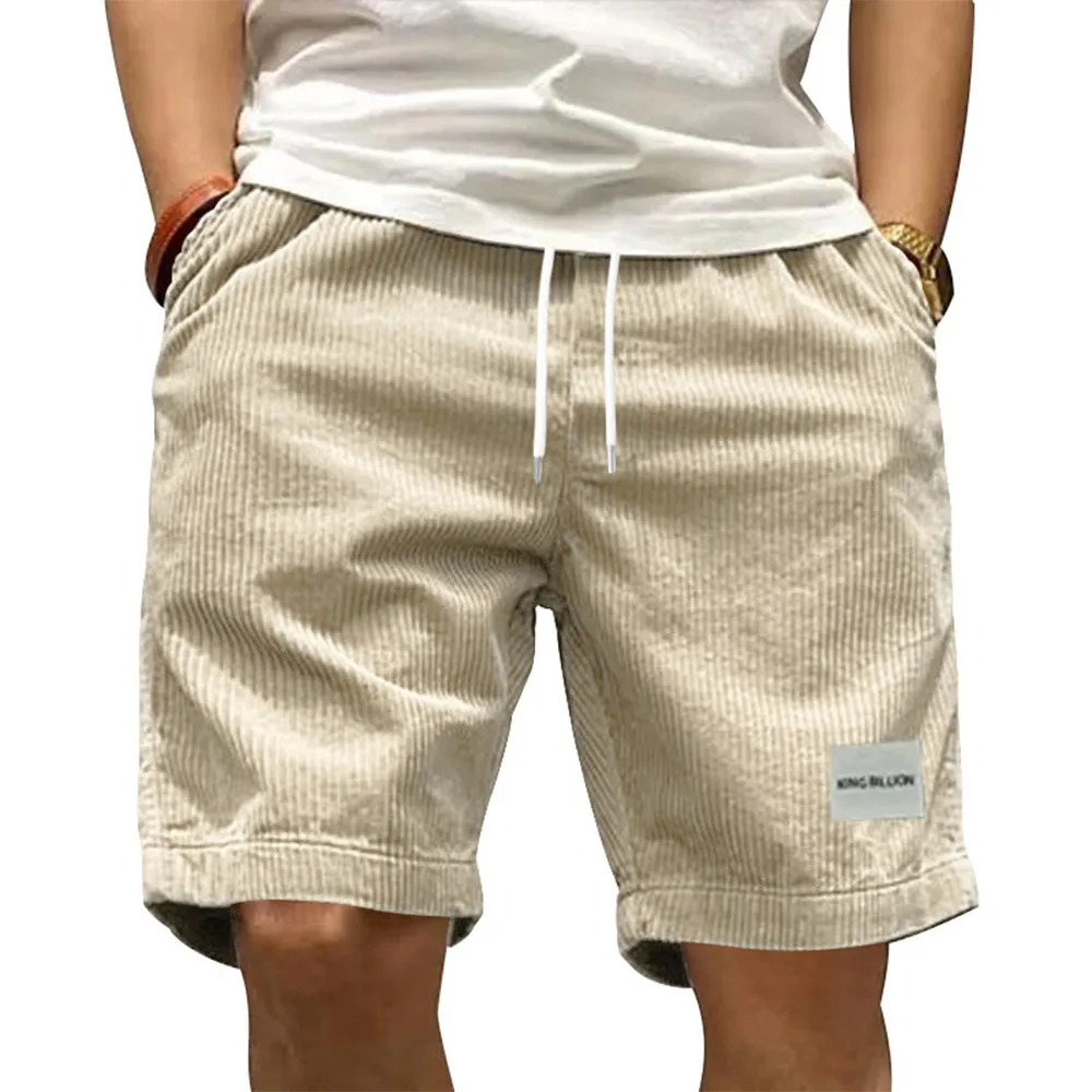 Imagen de Pantalones Cortos Cargo Vintage para Hombre - Estilo Retro de Verano, Diseño Informal en Color Sólido, Pantalones Deportivos Transpirables y Cómodos