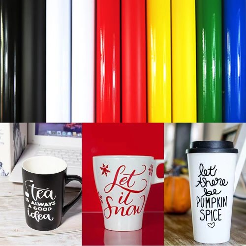 Image de Vinyle Adhésif Permanent - Décoration DIY pour Verres & Tasses
