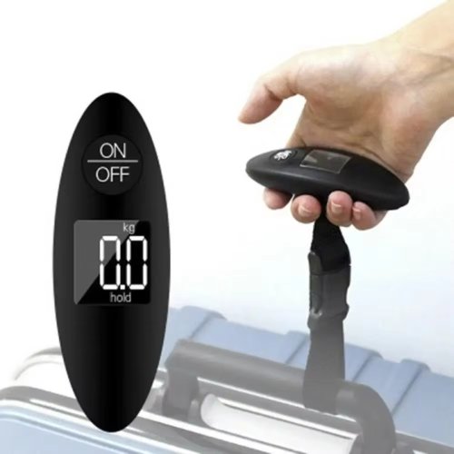 Image of Portable Digital Luggage Scale with LCD Display, 40kg Capacity, 100g Precision – Compact Travel Scale with Handle and Hook for Suitcases, Bags, and Fishing