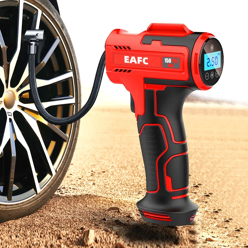 Image of Portable 150 PSI Digital Air Compressor – Wireless & Wired Handheld Tire Inflator for Cars, Bicycles, Balls, and More