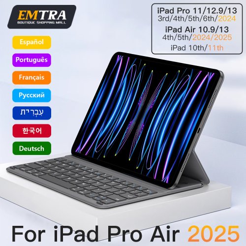 Afbeelding van Magic Keyboard Magnetisch voor IPad 11e 2025 Air 13in 11in Bluetooth Toetsenbord Draadloos voor IPad Air 4 5 6 7 Pro 11 12.9 Case Stand