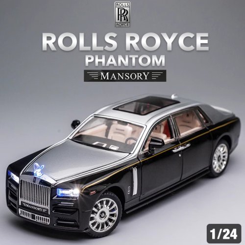 Bild von 1/24 Rolls Royce Phantom Diecast Spielzeugautos Modell Simulierte Zurückziehen Limousine Zinklegierung Metall Spielzeugauto für Kinder Geschenke Sammlung