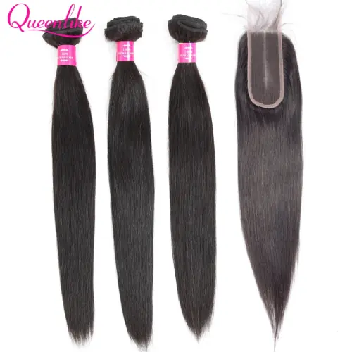 Image de Tissage Cheveux Humains Queenlike 20" - 100% Naturel avec Closure HD