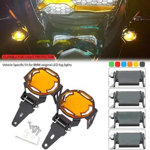 Imagen de Protector de Luz Antiniebla Abatible con Cubierta Protectora de Rejilla para BMW R 1250 GS, R1250GS Adventure, R1200GS LC ADV, R1200 Rally y R1250 HP