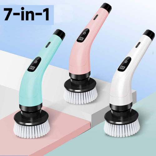 Image of Eco-Friendly Multi-Use Spin Scrubber – Natural Bristle Cleaning Brush for Kitchen, Bathroom, Toilet & More