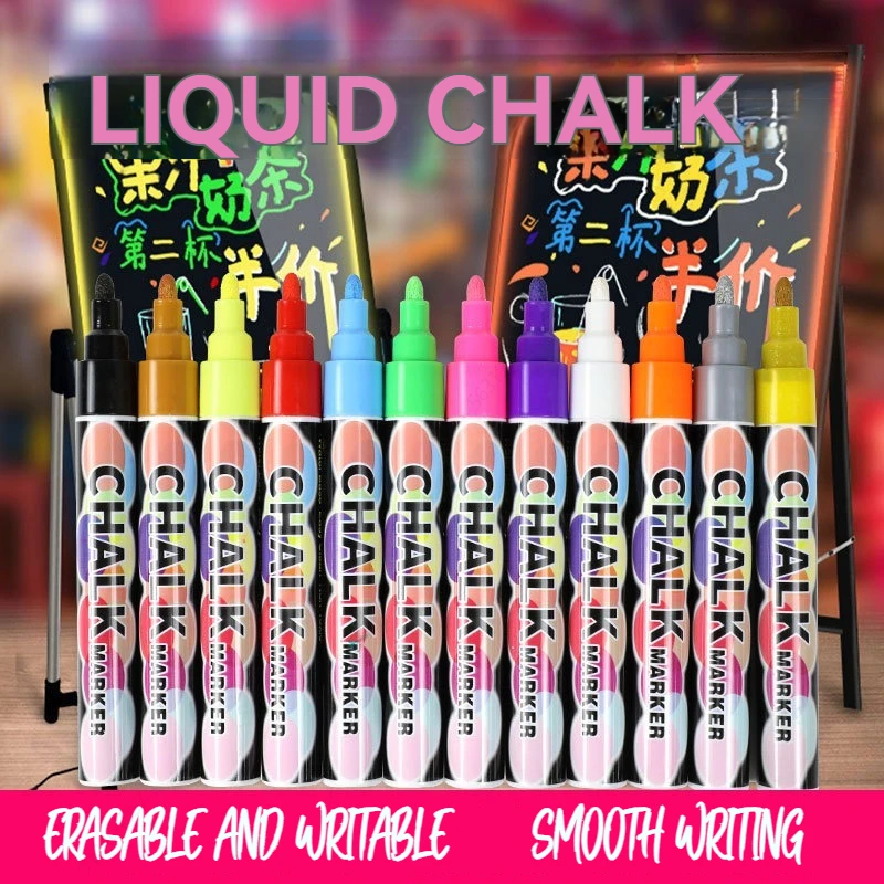 Imagen de Tablero Fluorescente con Tiza Líquida y Rotulador LED Borrable – Pizarra Luminosa para Oficina y Escuela