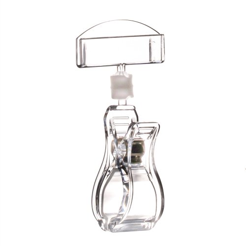 Image of 20-Pack Plastic Spring Clips Display Holders for Price Tags, Signs, and Promotional Cards – Ideal for Retail Stores and Offices