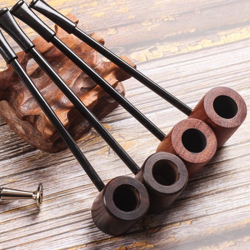 Immagine di Pipa per tabacco in legno di ebano Pipa per fumatori in legno portatile Pipa per tabacco alle erbe Pipa in legno Pipa per tabacco alle erbe regalo