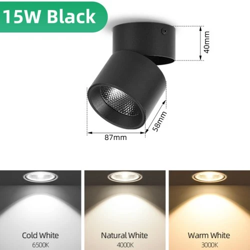 15W zwarte behuizing