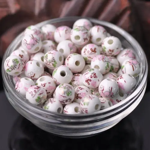 Image de Perles Céramique Fleurs 10mm & 12mm - Bijoux DIY
