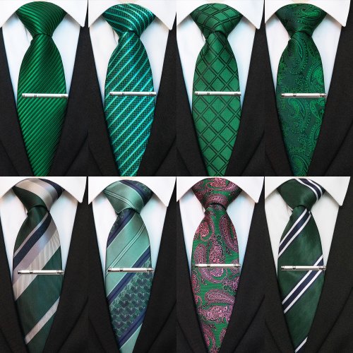 Bild von Elegante Grüne Krawatte mit Paisley-Muster – Perfekt für Hochzeit & Business