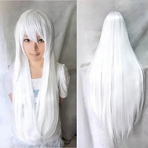 Zdjęcie WHIMSICAL W długa prosta peruka do cosplay kobiety impreza przebierana czarne czerwone Ombre białe żaroodporne syntetyczne peruki do włosów