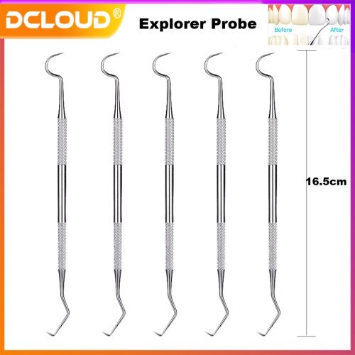 Imagen de Gancho de Acero Inoxidable para Limpieza Dental Profesional – Herramienta de Higiene Bucal con Raspador de Sarro, Set de 1 a 5 Piezas