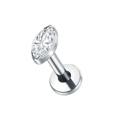 Image de Boucles d'oreilles en titane fleur zircon - 16g