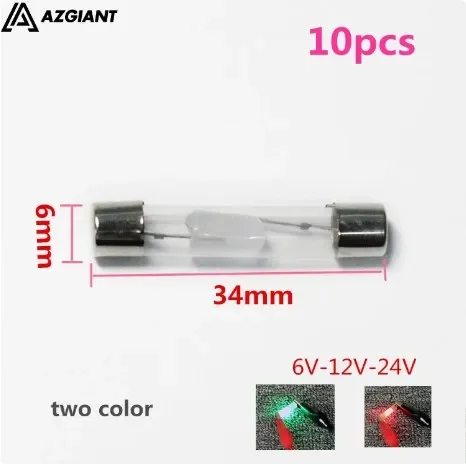 Immagine di 10 pz/lotto 6*34mm 6.2*25.5mm lampadina per Auto Circuito DC Tester 6V 12V 24V Tensione Auto Veicolo Calibro Luce di Prova penna di misurazione