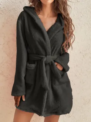 Robe Pyjama Polaire à Capuche - Confort Hiver