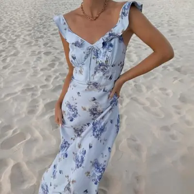 Robe d'été florale dos nu - Style chic & séduisant