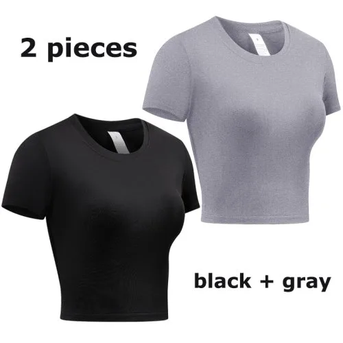 Schwarz grau kurz t-shirt