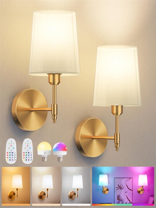 Afbeelding van Draadloze Oplaadbare Wandlamp met 4000mAh Batterij, Dimbaar, 15 Kleuren, Afneembaar en met Afstandsbediening – Perfect voor Slaapkamer, Woonkamer en Gangdecoratie