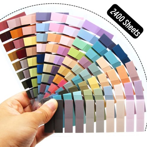 Imagen de Bloc de Notas Creativo con Índice Transparente Colorido - 2400 Hojas Adhesivas para Oficina y Escuela