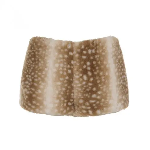Image de Shorts Vintage Fourrure Patchwork Y2K - Style Streetwear Féminin