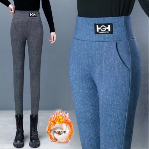 Image de Leggings en Laine d'Agneau Taille Haute - Chauds & Élégants