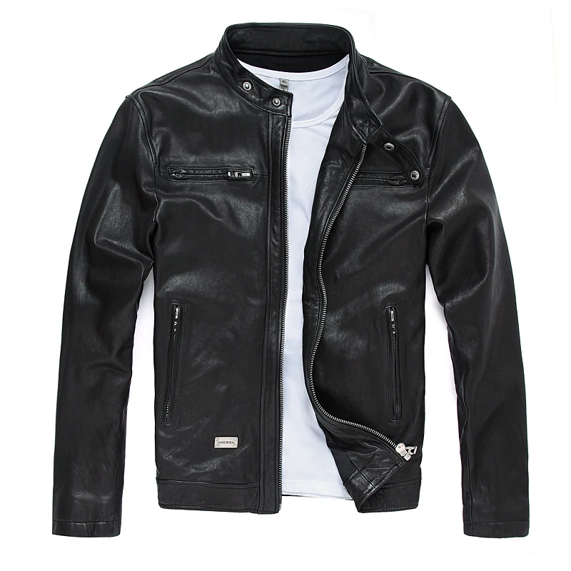 Imagen de AYUNSUE chaqueta de piel de oveja de cuero genuino, ropa para Hombre, abrigos de otoño, chaquetas co...